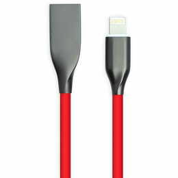 Кабель PowerPlant USB-Lightning, 2м, силікон, Red (CA911417)