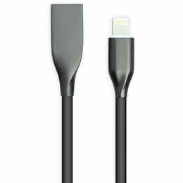Кабель PowerPlant USB-Lightning, 2м, силікон, Black (CA911806)