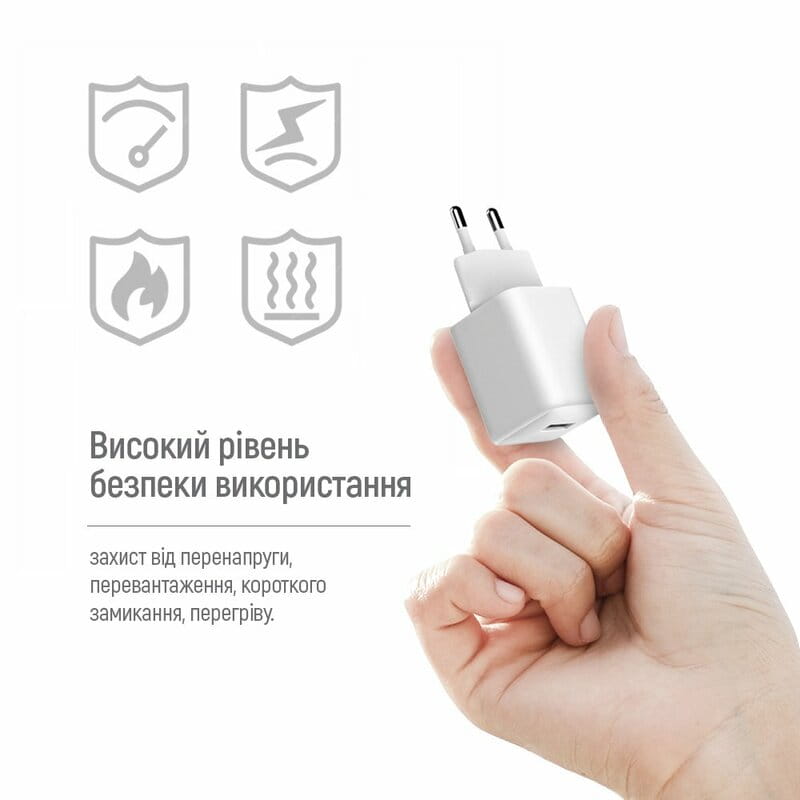 Мережевий зарядний пристрій ColorWay 1USB Quick Charge 3.0 (18W) V2 White (CW-CHS063Q-WT)