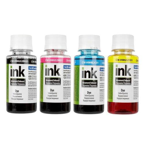 Photos - Inks & Toners ColorWay Комплект чорнил CW HP 650/652/123 BK/С/M/Y  4*100мл CW-HW65 (CW-HW652SET01)
