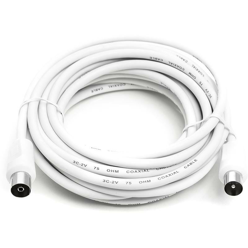 Кабель коаксиальний PowerPlant (CA911936) 5 м, White