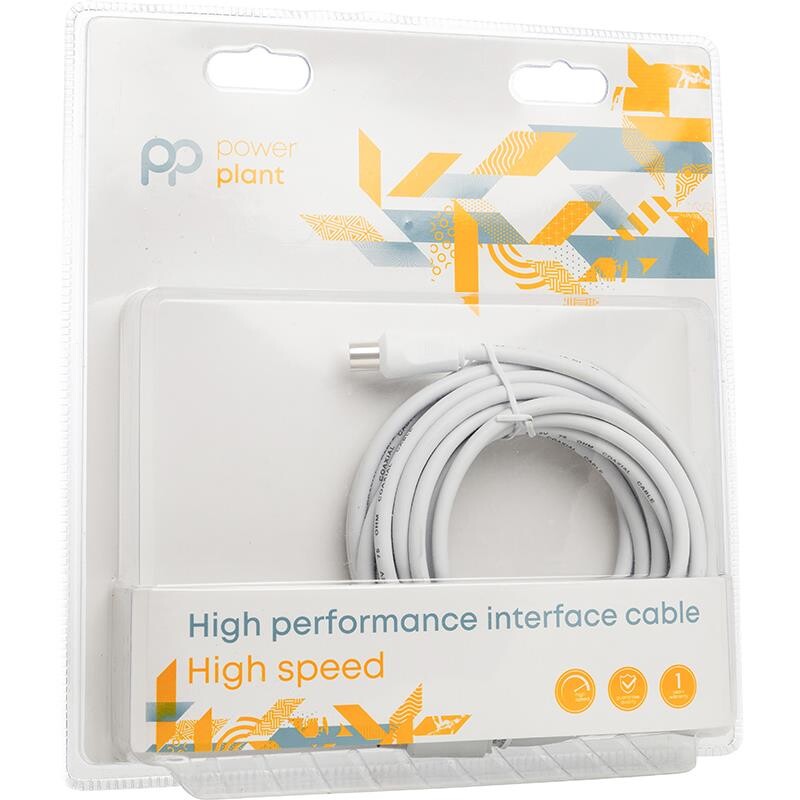 Кабель коаксиальний PowerPlant (CA911936) 5 м, White