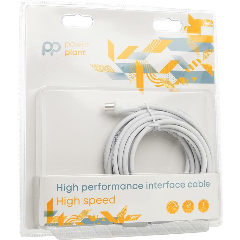 Кабель коаксиальний PowerPlant (CA911936) 5 м, White