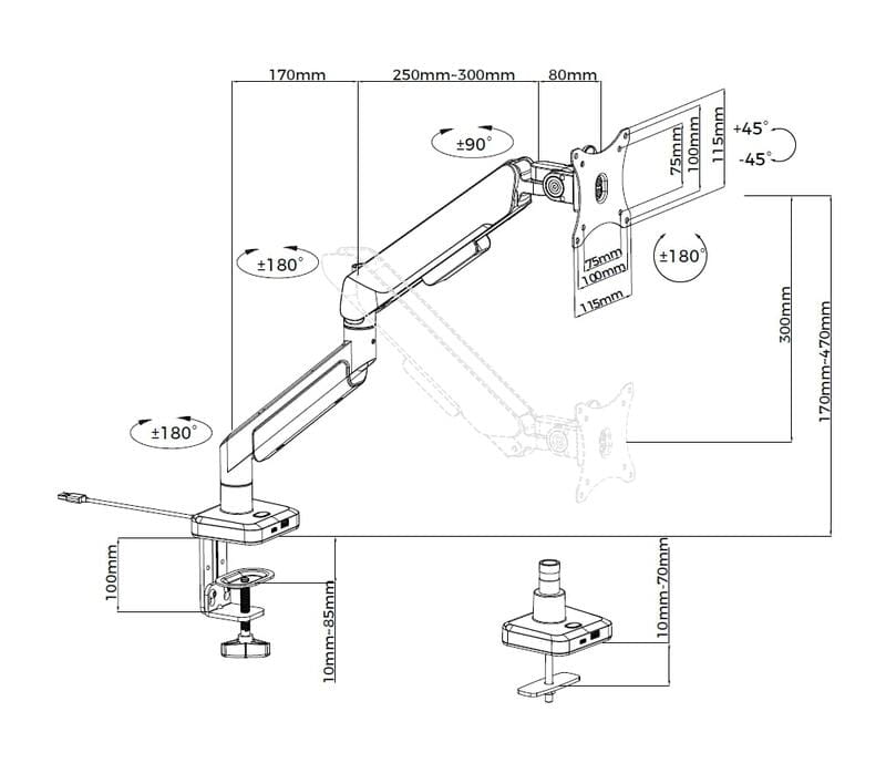 Кронштейн Anda Seat Stealth Pro II RGB 17"-42" Orange (AD-W-A9X-1S-BO) (VESA100х100)