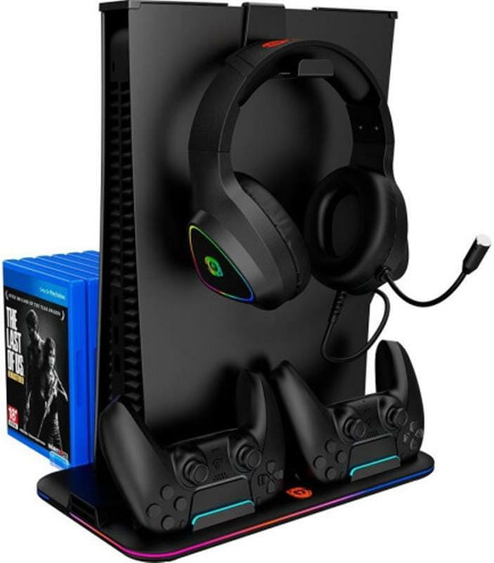 Мультифункціональна зарядна підставка Canyon CS-5 для PS5 Black (CND-CSPS5B)