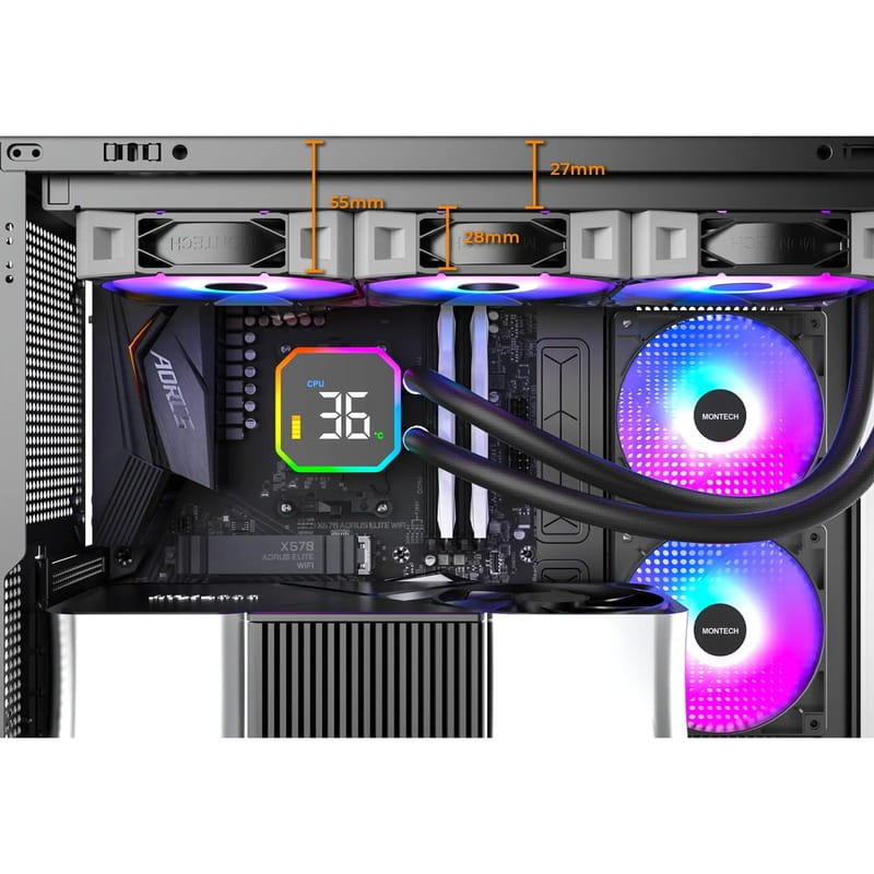 Система водяного охолодження Montech HyperFlow Digital 360 Black