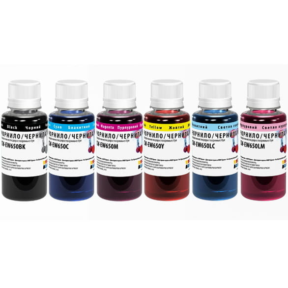 Комплект чернил CW EPSON TX650 BK/С/LC/LM/M/Y (CW-EW650SET01) 6*100г