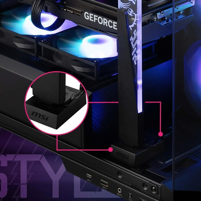 Підставка для відеокарти MSI MPG ARGB Graphics Card Stand Black