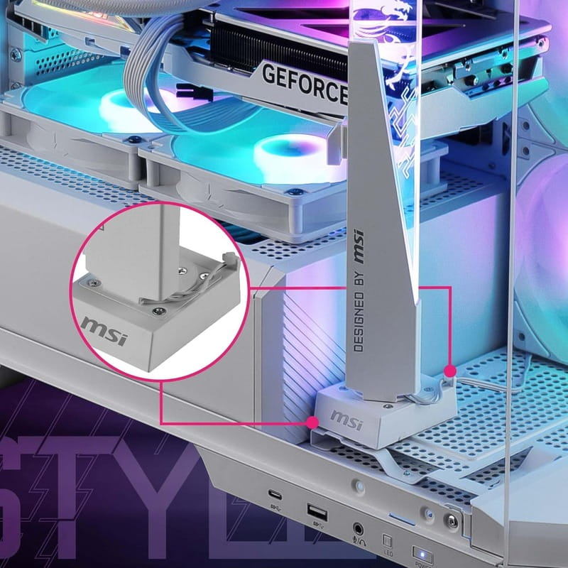 Підставка для відеокарти MSI MPG ARGB Graphics Card Stand White