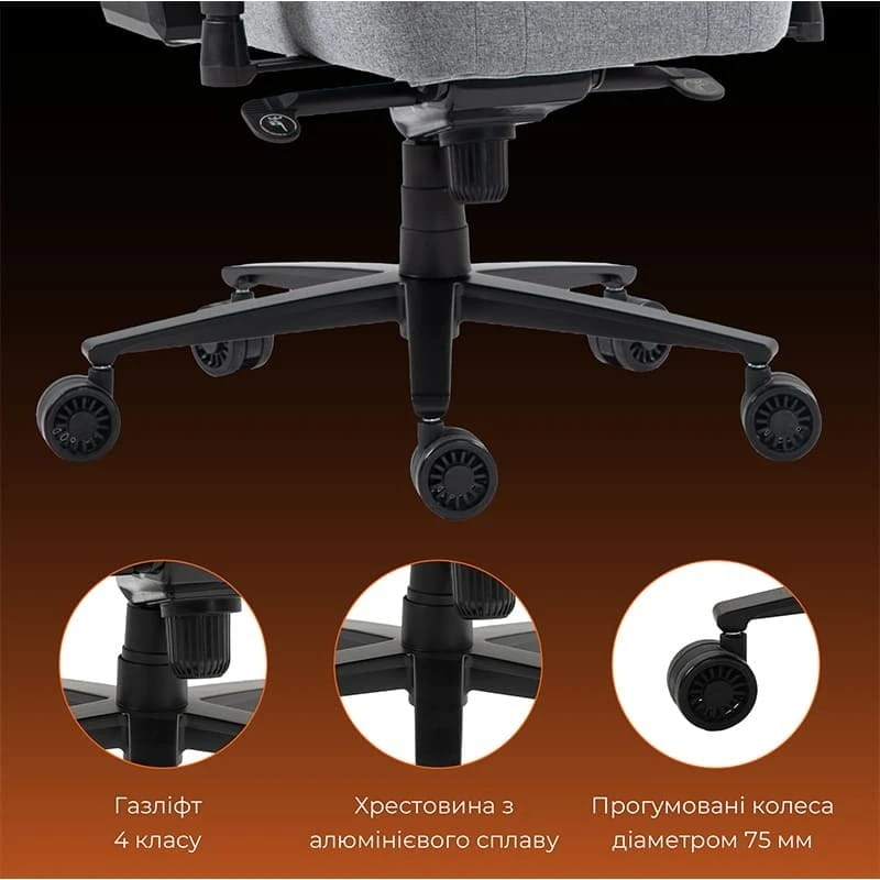 Крісло для геймерів GamePro GC775G Fabric Gray