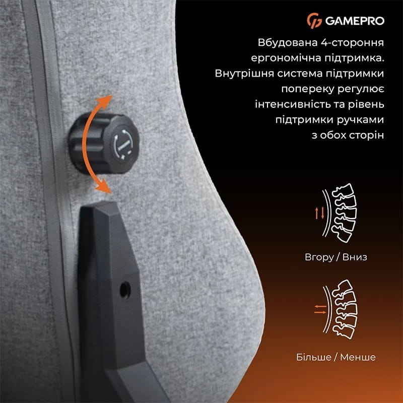 Крісло для геймерів GamePro GC775G Fabric Gray
