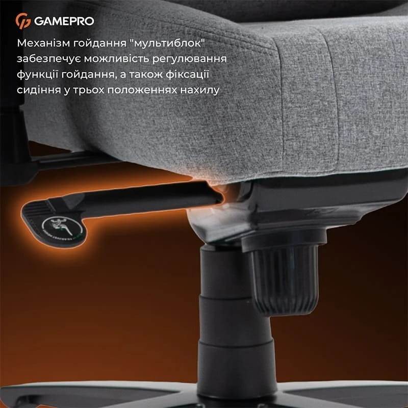 Крісло для геймерів GamePro GC775G Fabric Gray