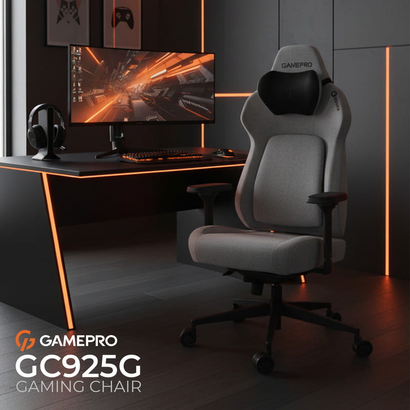 Крісло для геймерів GamePro GC925G Fabric Grey