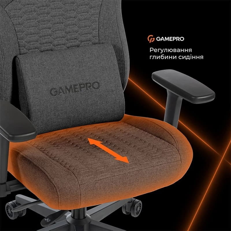 Крісло для геймерів GamePro GC760DG Fabric Dark Gray