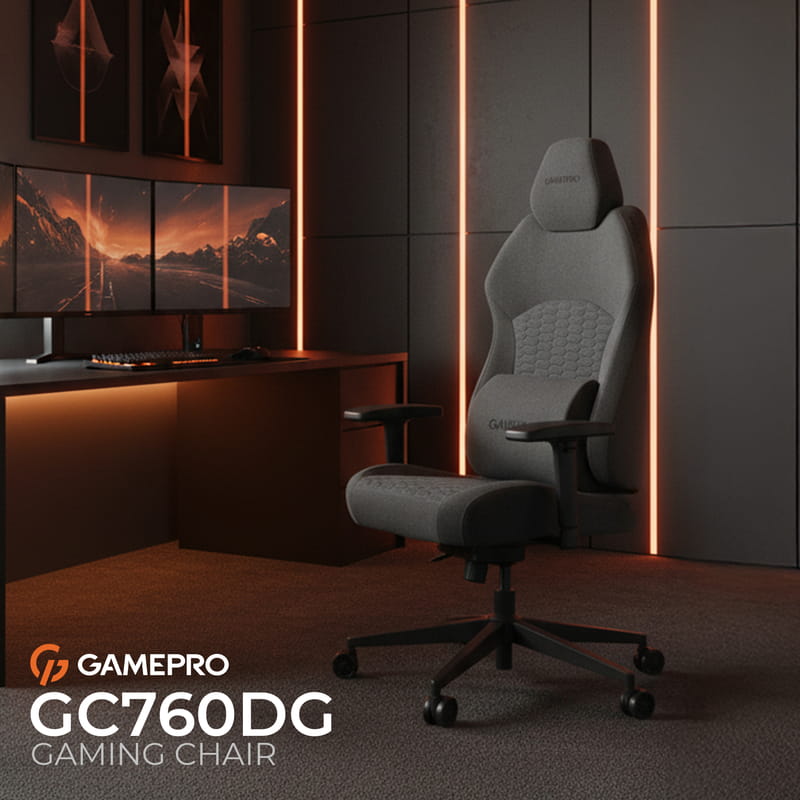 Крісло для геймерів GamePro GC760DG Fabric Dark Gray