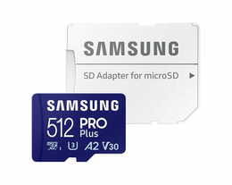 Карта пам`яті MicroSDXC 512GB UHS-I/U3 Class 10 Samsung Pro Plus + SD-адаптер (MB-MD512SA/EU)