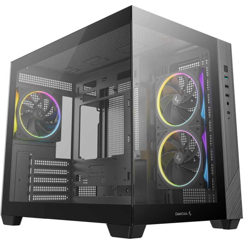 Корпус DeepCool CG330 3F Black (R-CG330-BKNGM3-G) без БП