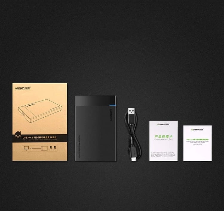 Внешний карман Ugreen для 2.5" HDD/SSD USB 3.0 US221 Black (30848)