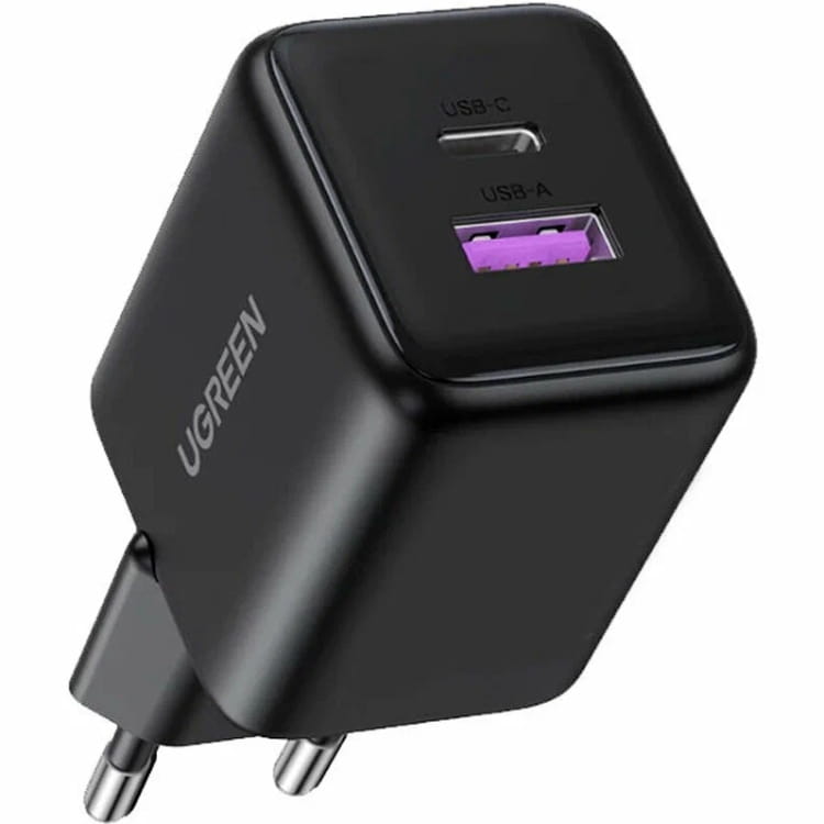 Зарядний пристрій Ugreen X516 2xUSB 30W (USB-A + USB-C) Black (65014)