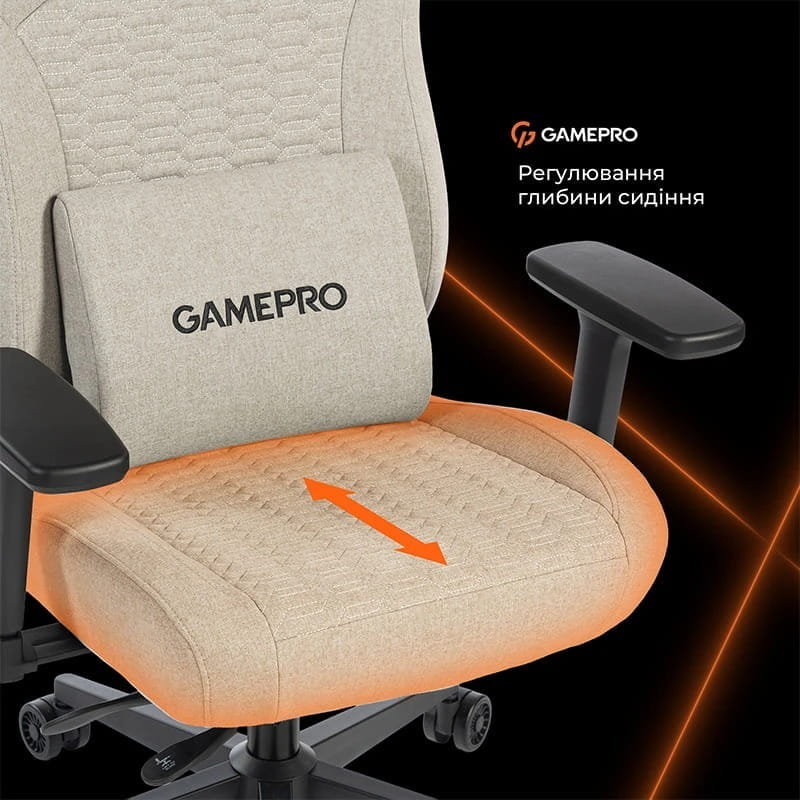 Крісло для геймерів GamePro GC760LG Fabric Light Gray