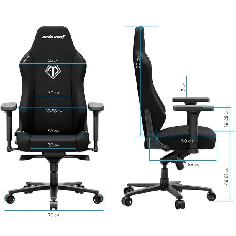 Крісло для геймерів Anda Seat Phantom 3 Size XL Fabric Dark Gray (AD18XL-52-GB-F-G01)