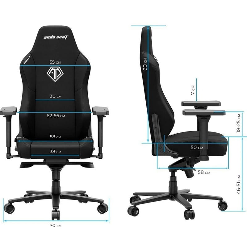 Крісло для геймерів Anda Seat Phantom 3 Size XL Fabric Gray (AD18XL-52-G-F-G01)