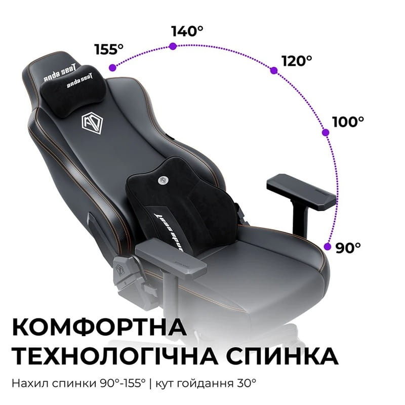 Крісло для геймерів Anda Seat Novis Plus Size XL Fabric Grey (AD23YC-XL-01-G-F-G04)
