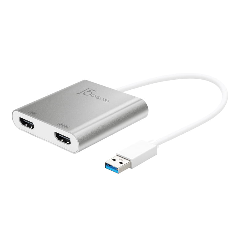 Адаптер J5create USB-A - 2 HDMI (M/F), Silver (JUA365-N)