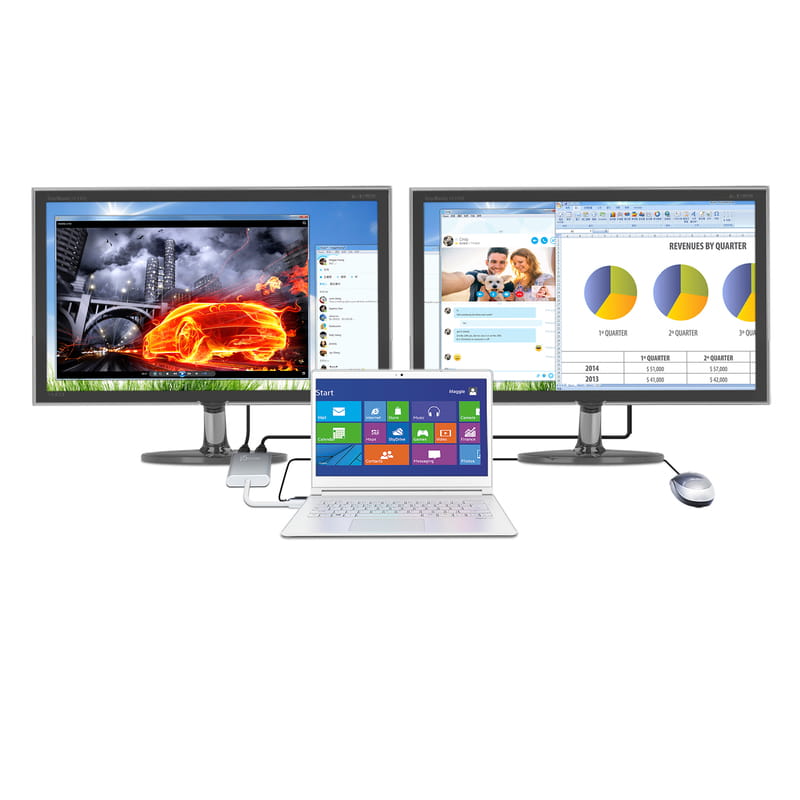 Адаптер J5create USB-A - 2 HDMI (M/F), Silver (JUA365-N)