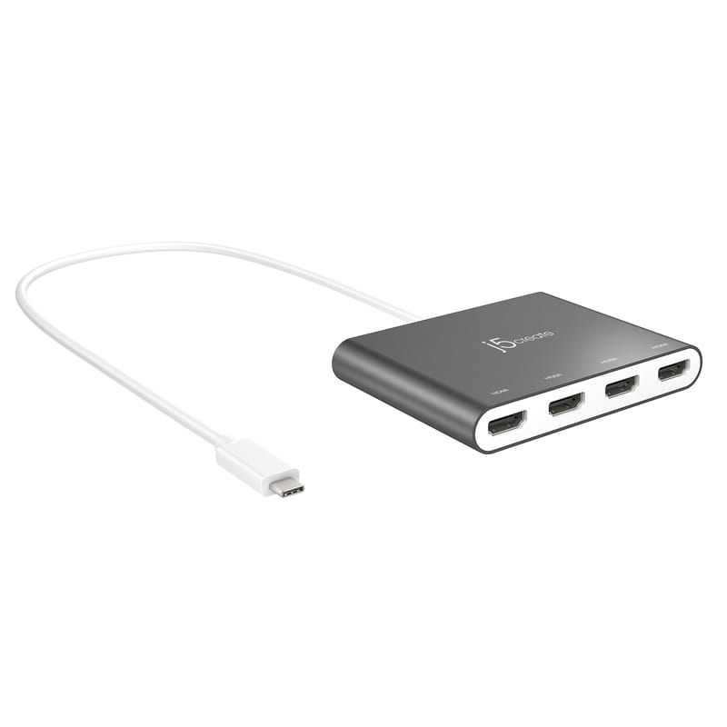 Адаптер J5create USB-A - 4 HDMI (M/F), Silver (JCA366-N)