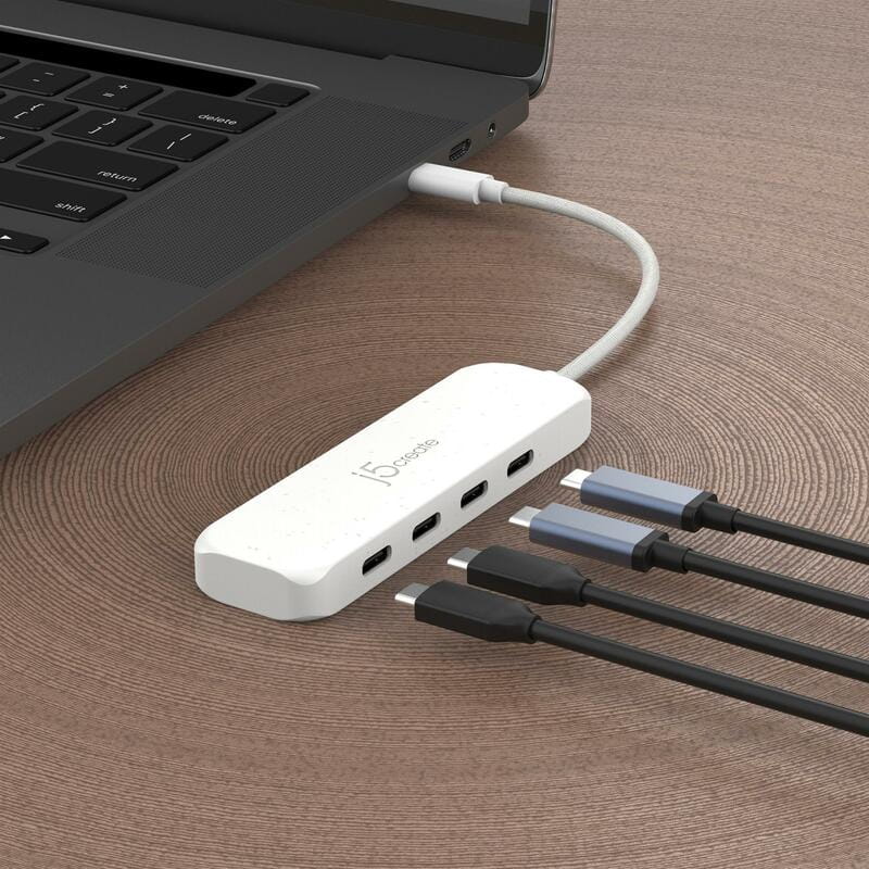 USB-хаб J5create 4 USB-C White (JCH345EW-N)