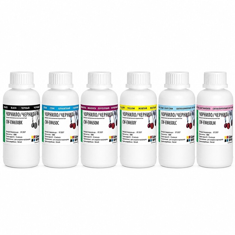 Комплект чернил ColorWay Epson TX650 BK/С/LC/LM/M/Y (CW-EW650SET02) 6*200г
