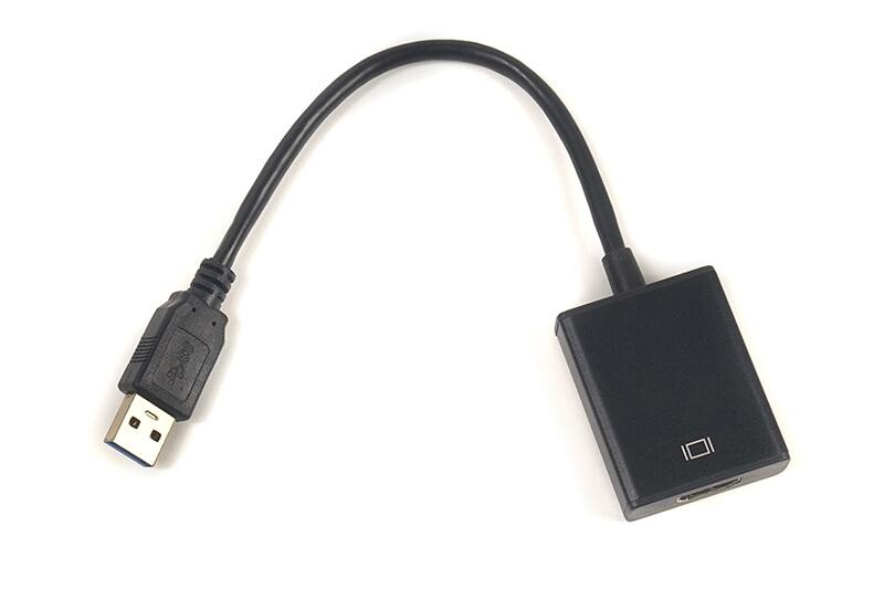 Адаптер PowerPlant (CA910373) USB 3.0(AM)-HDMI(FM), 0.15м, Black