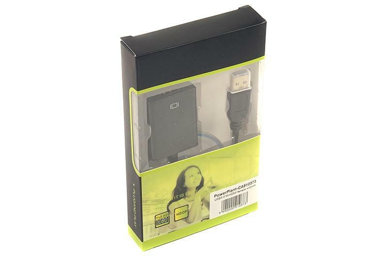 Адаптер PowerPlant (CA910373) USB 3.0(AM)-HDMI(FM), 0.15м, Black