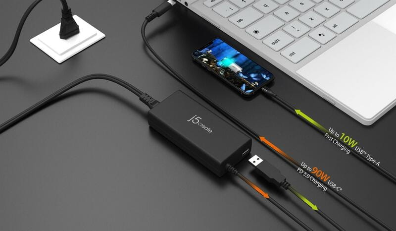 Мережевий зарядний пристрій J5create Super Charger 100W Black (JUP2290C-EN)