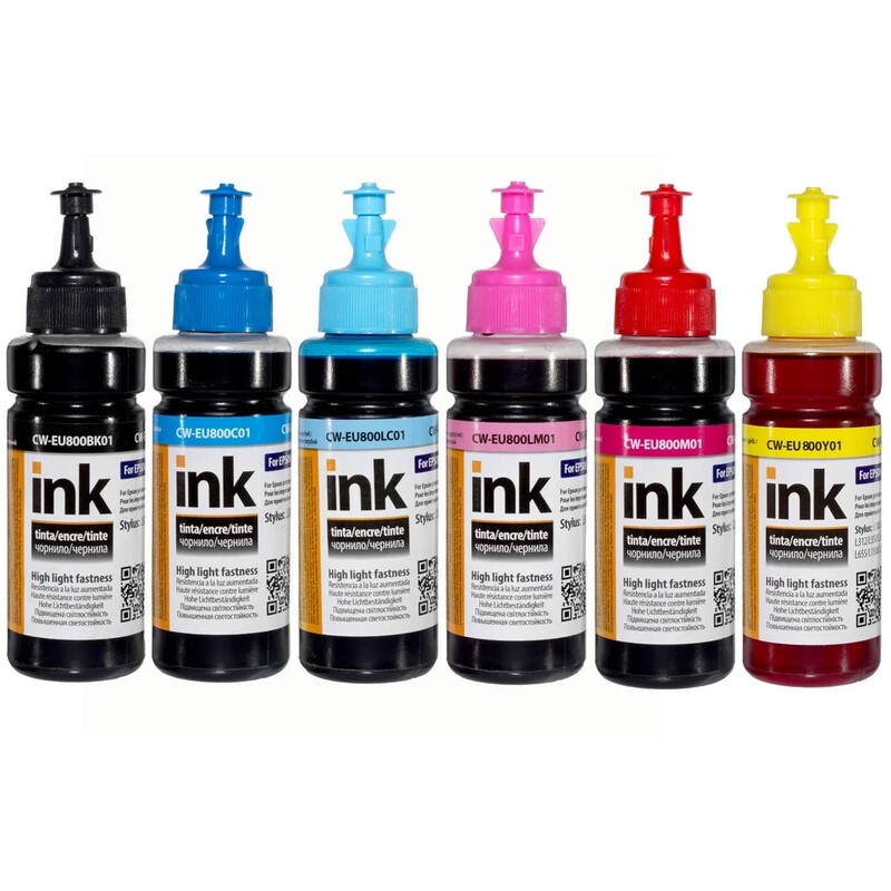 Комплект чорнил ColorWay Epson L800 BK/С/LC/LM/M/Y (ColorWay-EU800SET01) 6х100мл