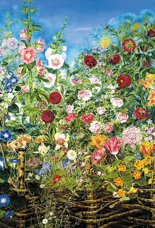 Пазл UkrainianPuzzles Квіти за тином. Катерина Білокур