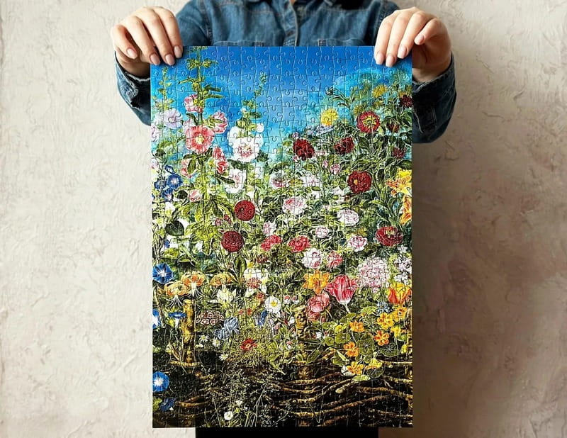 Пазл UkrainianPuzzles Квіти за тином. Катерина Білокур