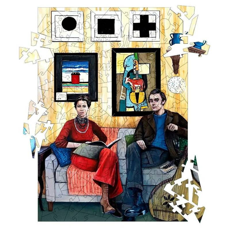 Пазл деревянный UkrainianPuzzles В гостях у Малевича