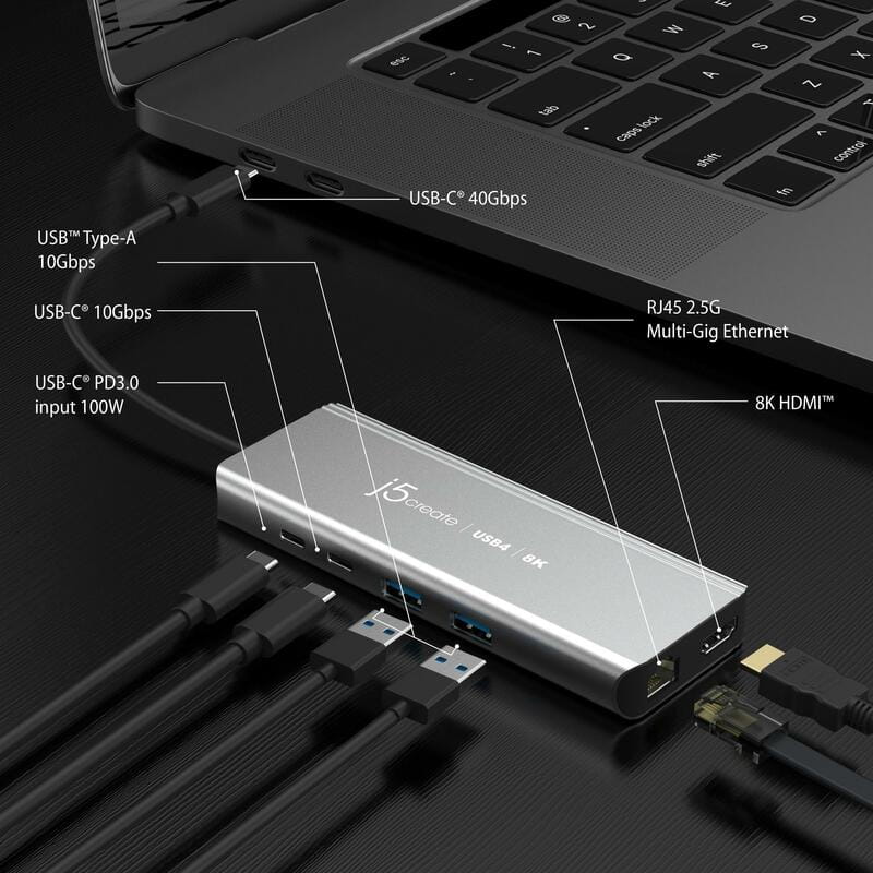 USB-хаб J5create USB-C 6-в-1 Grey (JCD403-N)