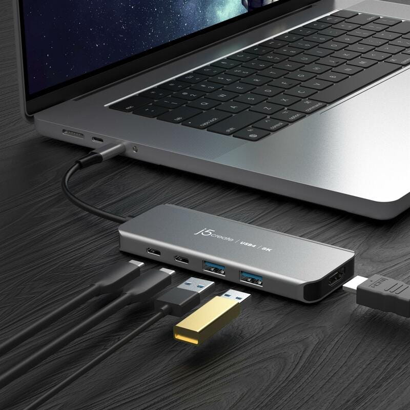 USB-хаб J5create USB-C 5-в-1 Grey (JCH453-N)