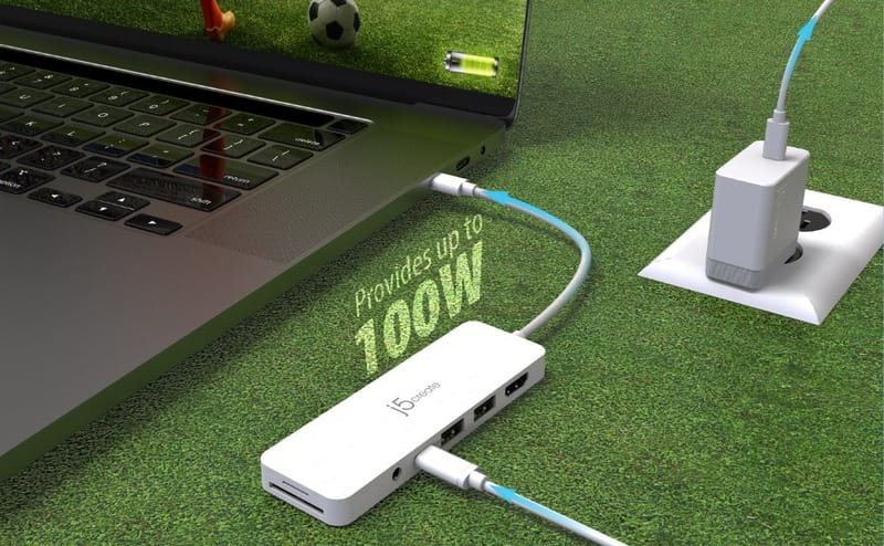 USB-хаб J5create USB-C 6-в-1 White (JCD373EW-N)