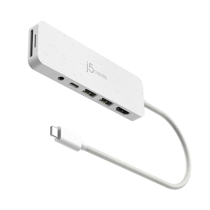USB-хаб J5create USB-C 6-в-1 White (JCD373EW-N)