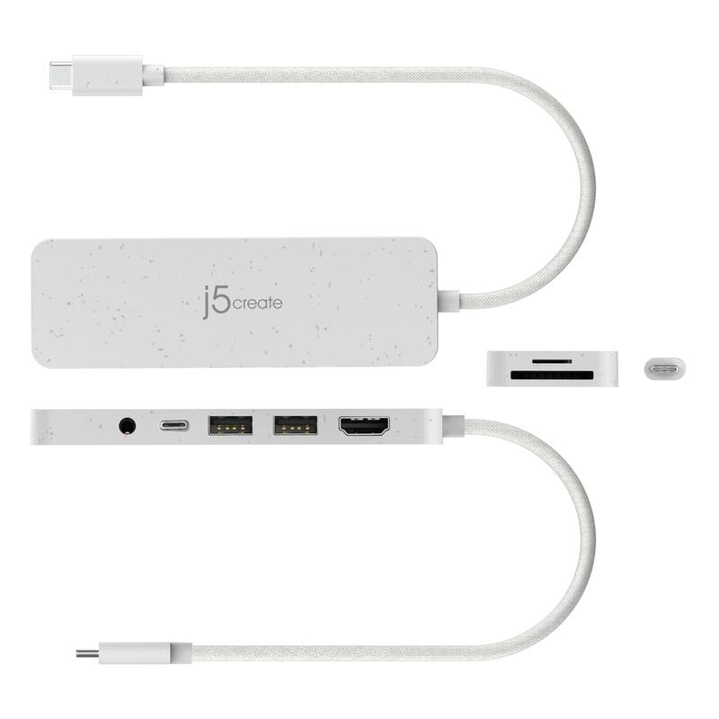 USB-хаб J5create USB-C 6-в-1 White (JCD373EW-N)