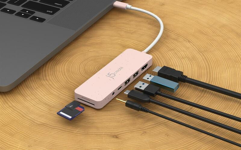 USB-хаб J5create USB-C 6-в-1 Rose (JCD373ER-N)