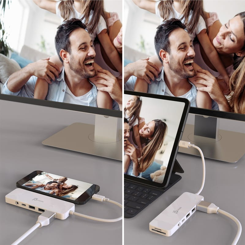 USB-хаб J5create USB-C 6-в-1 White (JCD373-N)