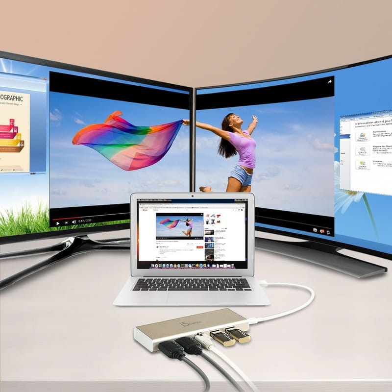 Док-станція J5create USB-C 6-в-1 (JCD381-N)