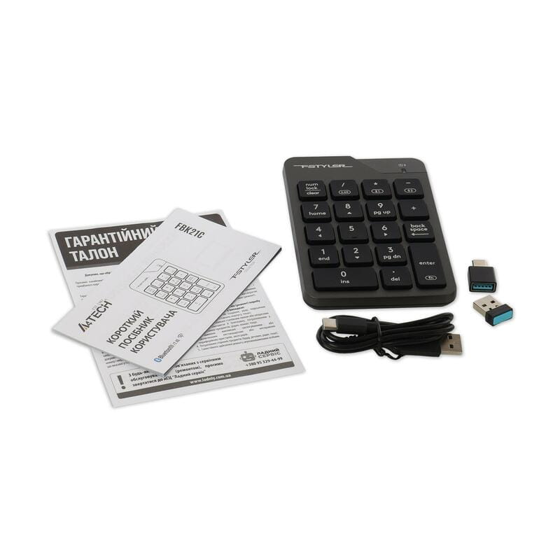Клавіатура цифрова A4Tech FBK21C Smoky Grey