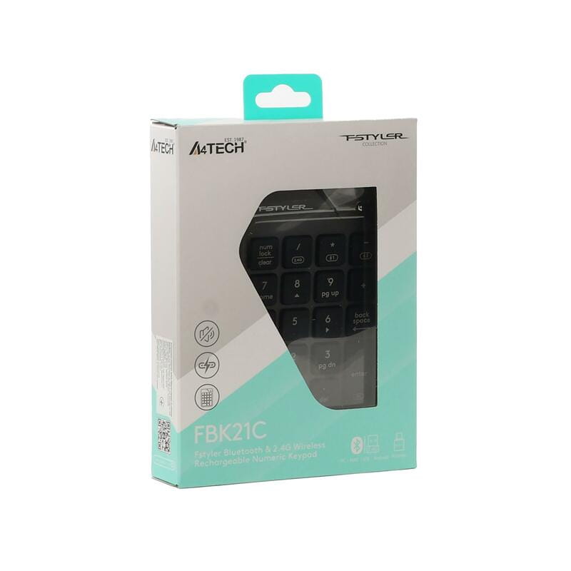 Клавіатура цифрова A4Tech FBK21C Smoky Grey
