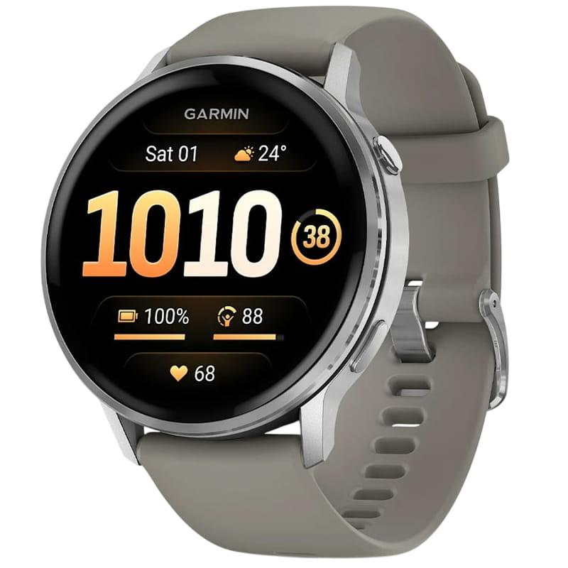 Смарт-часы Garmin Venu 4 45mm Silver with Siliver Gray Silicone (010-03014-41)